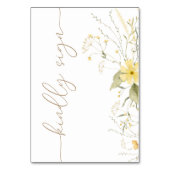 Golden Floral | Wilde bloem Kindly Sign Table Kaar Kaart (Achterkant)