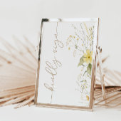 Golden Floral | Wilde bloem Kindly Sign Table Kaar Kaart