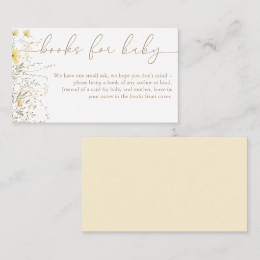 Golden Floral | Wilde bloemboeken voor Baby Informatiekaartje (Voorkant / Achterkant)
