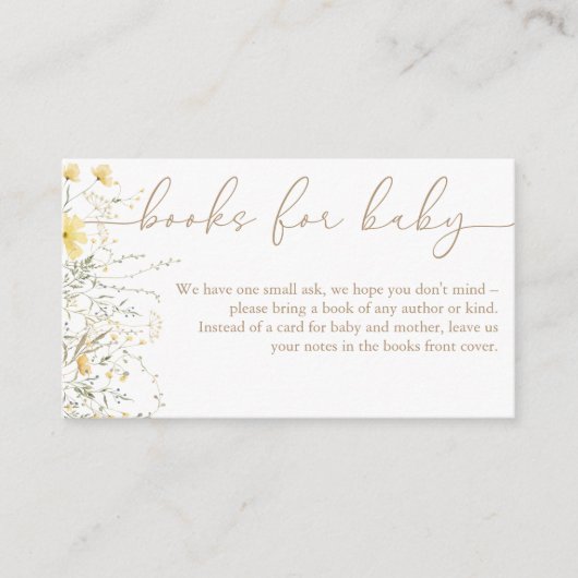 Golden Floral | Wilde bloemboeken voor Baby Informatiekaartje (Voorkant)