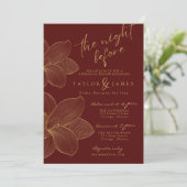 Golden Floral Winter uitnodiging (Staand voorkant)