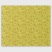 Golden floral wrapping paper cadeaupapier (Vlak)