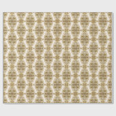 Golden Floral wrapping Paper Cadeaupapier (Vlak)