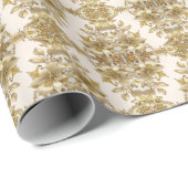 Golden Floral wrapping Paper Cadeaupapier (Rol Hoek)