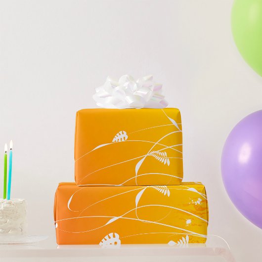 Golden Floral wrapping Paper Cadeaupapier