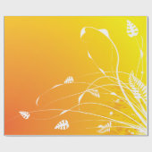 Golden Floral wrapping Paper Cadeaupapier (Vlak)