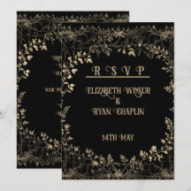 Golden Floral Zwart Elegant