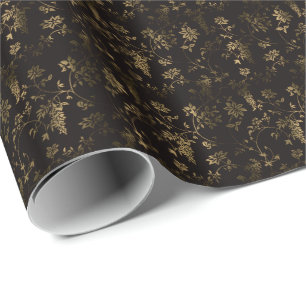 Golden florale decoratie cadeaupapier