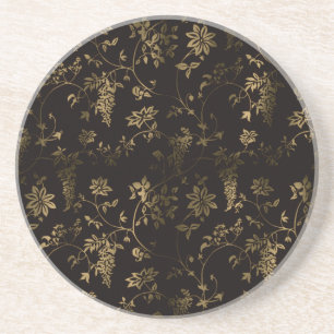 Golden florale decoratie zandsteen onderzetter