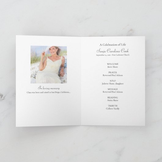 Golden Florals Celebration of Life Programme Programma (Binnen)