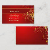 Golden florals profielkaart visitekaartje (Voorkant / Achterkant)