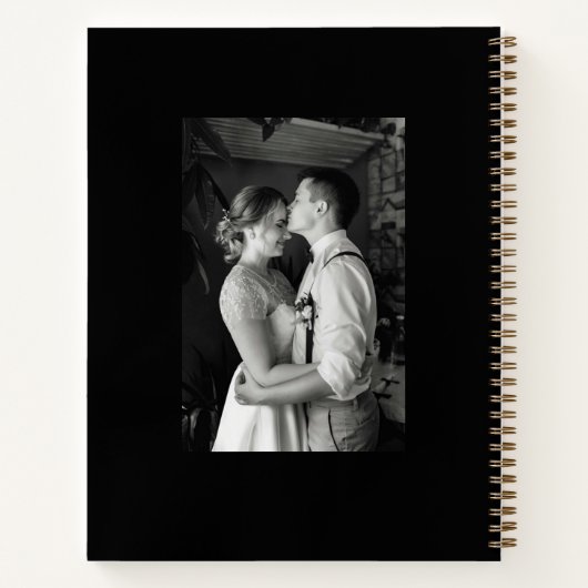 Golden Florals Wedding Guest Book Spiral Notitiebo Notitieboek (Achterkant)