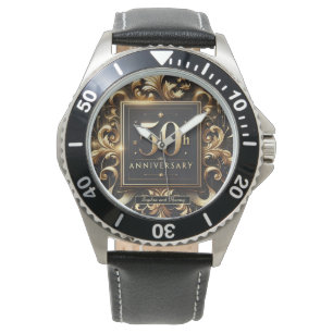 Golden Flourish: 50ste Jubileum ontwerp Horloge