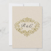 Golden Flourish Wedding Invitation Kaart (Achterkant)