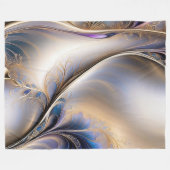 Golden Flow - Abstracte blauw- en goudvloeistofkun Fleece Deken (Voorkant (Horizontaal))