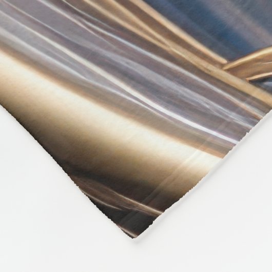 Golden Flow - Abstracte blauw- en goudvloeistofkun Fleece Deken (Hoek)