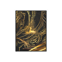 Golden Flow Abstracte Canvas Muurkunst