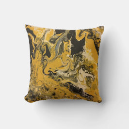 Golden Flow - Acryl giet schilderij als een Kussen