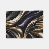 Golden Flow - Luxe zwart en goud Abstract Fleece Deken (Voorkant (Horizontaal))