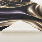 Golden Flow - Luxe zwart en goud Abstract Sherpa Deken (3/4)