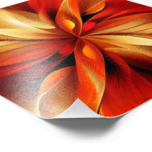 Golden Flower Abstract Art-foto Foto Afdruk (Hoek)