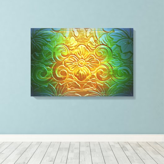 Golden Flower Canvas Afdruk (Insitu (Houten vloer))