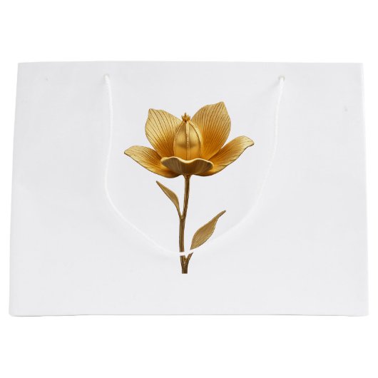 Golden Flower Gift Bag Groot Cadeauzakje (Voorkant)
