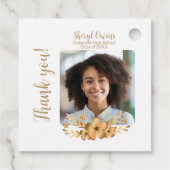 Golden Flower High School College Afstuderen Bedankjes Labels (Achterkant)