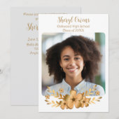 Golden Flower High School College Afstuderen Kaart (Voorkant / Achterkant)