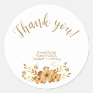 Golden Flower High School College Afstuderen Ronde Sticker