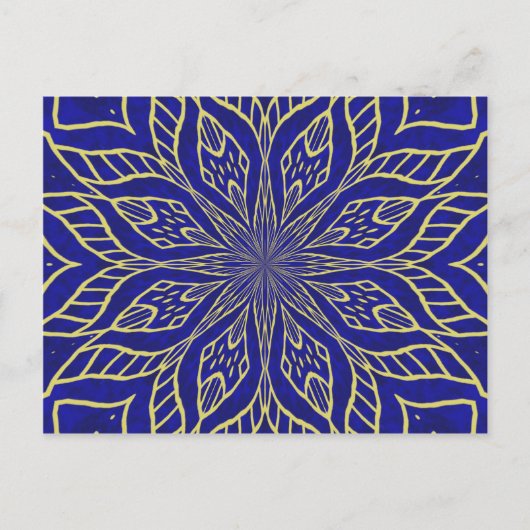 Golden Flower Mandala Briefkaart (Voorkant)