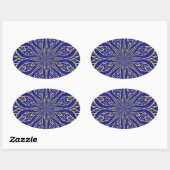 Golden Flower Mandala Ovale Sticker (Vel)