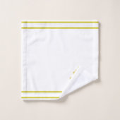 Golden Flower, Monogram and Stripes on White Bad Handdoek (Wasdoekje)