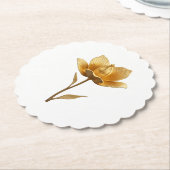 Golden Flower Paper Coaster Kartonnen Onderzetters (Gekanteld)