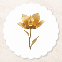 Golden Flower Paper Coaster Kartonnen Onderzetters