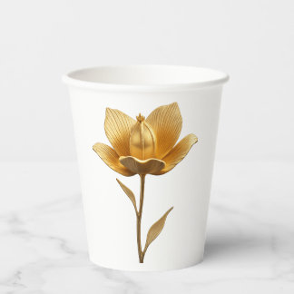 Golden Flower Paper Cup Papieren Bekers