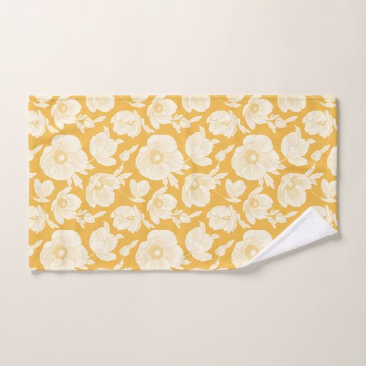 Golden Flower Pattern Bad Handdoek (Handdoek)