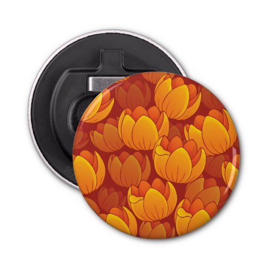 Golden Flower Pattern Button Flesopener (Voorkant)