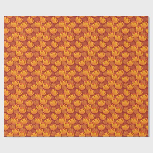 Golden Flower Pattern Cadeaupapier (Vlak)
