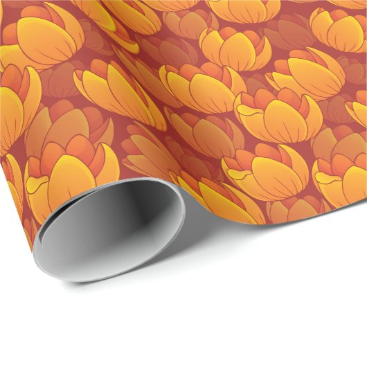 Golden Flower Pattern Cadeaupapier (Rol Hoek)