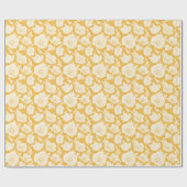 Golden Flower Pattern Cadeaupapier (Vlak)