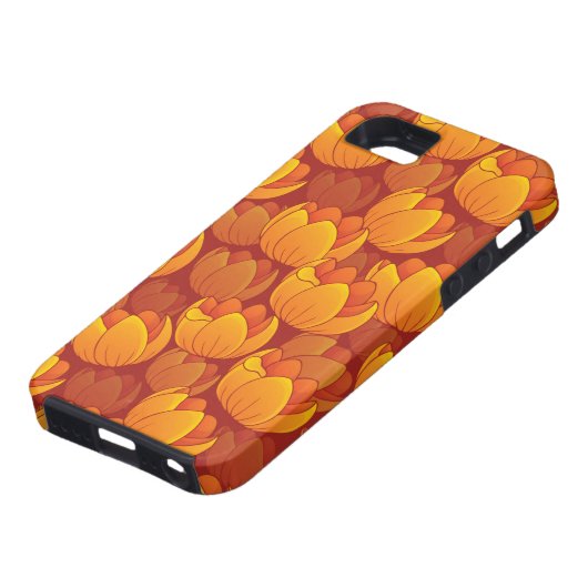 Golden Flower Pattern Case-Mate iPhone Case (Onderkant)