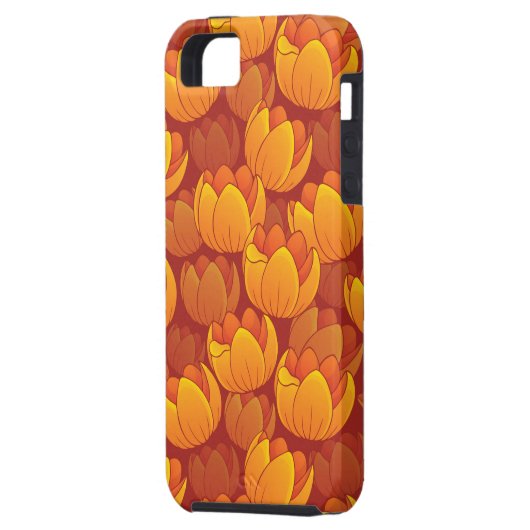 Golden Flower Pattern Case-Mate iPhone Case (Achterkant Links)
