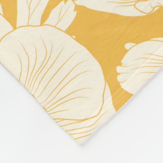 Golden Flower Pattern Fleece Deken (Hoek)