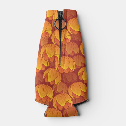 Golden Flower Pattern Flesjeskoeler (Achterkant)