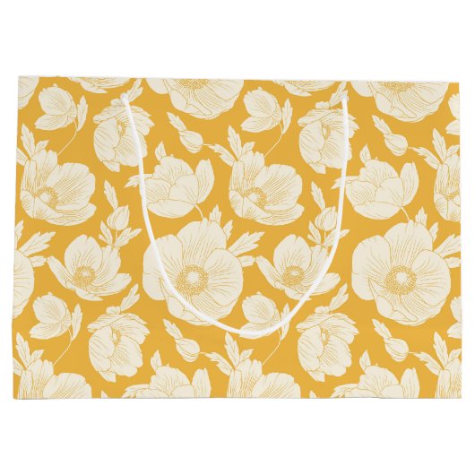 Golden Flower Pattern Groot Cadeauzakje (Achterkant)