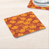 Golden Flower Pattern Kartonnen Onderzetters (Schuin)