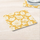 Golden Flower Pattern Kartonnen Onderzetters (Schuin)