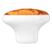 Golden Flower Pattern Keramische Knop (Zijkant)