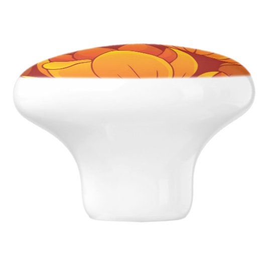 Golden Flower Pattern Keramische Knop (Zijkant)